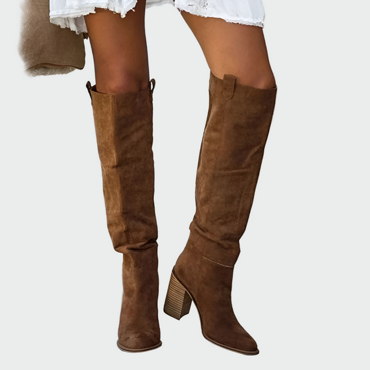 Giada - Elegant Leather Knee High Boots