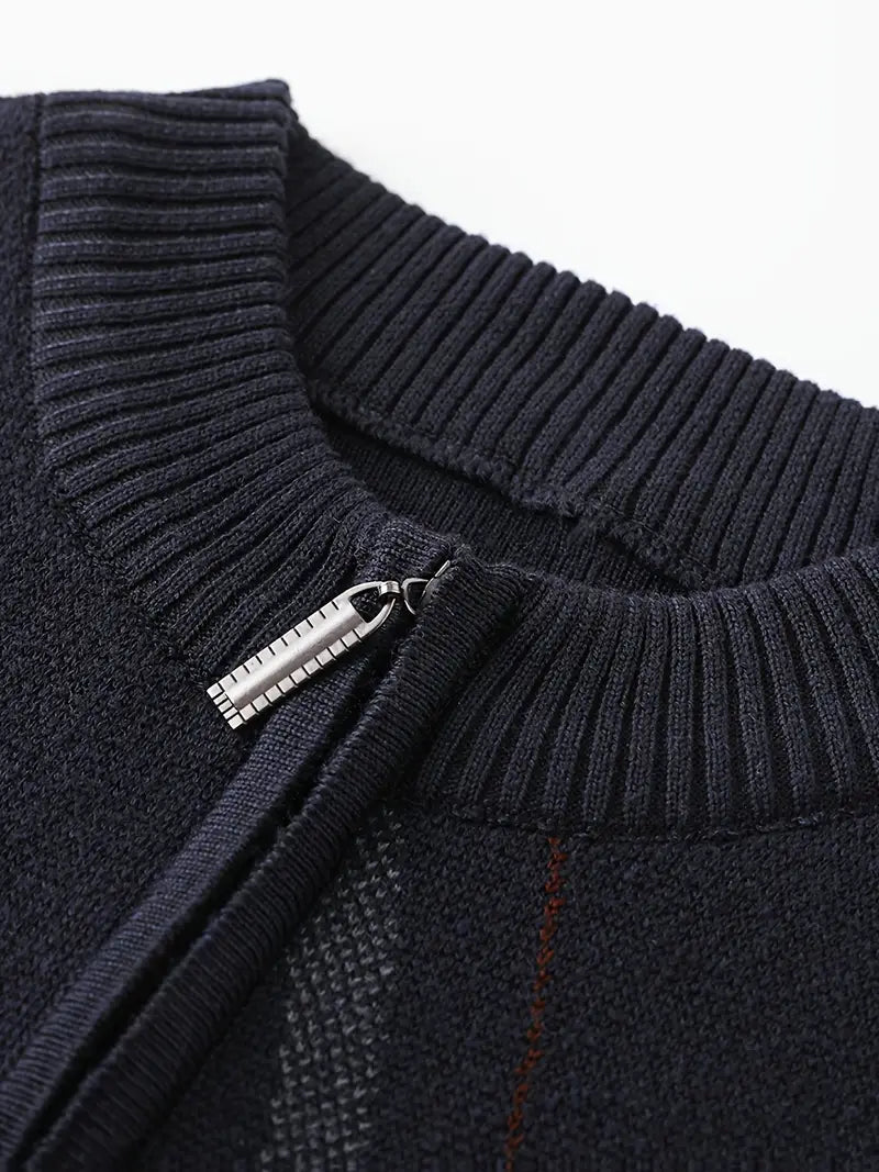 Yoann - Quarter-Zip Knitted Sweater