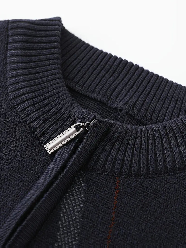 Yoann - Quarter-Zip Knitted Sweater