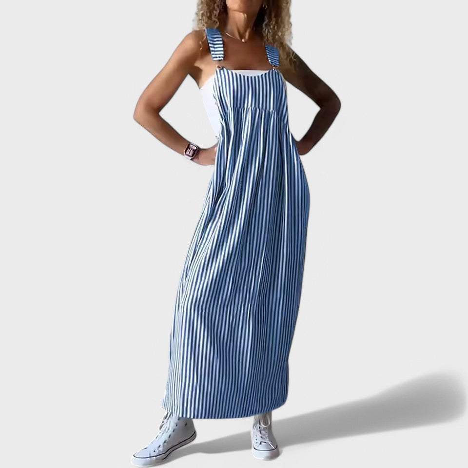 Guzel - Stylish Stripe Print Maxi Dress