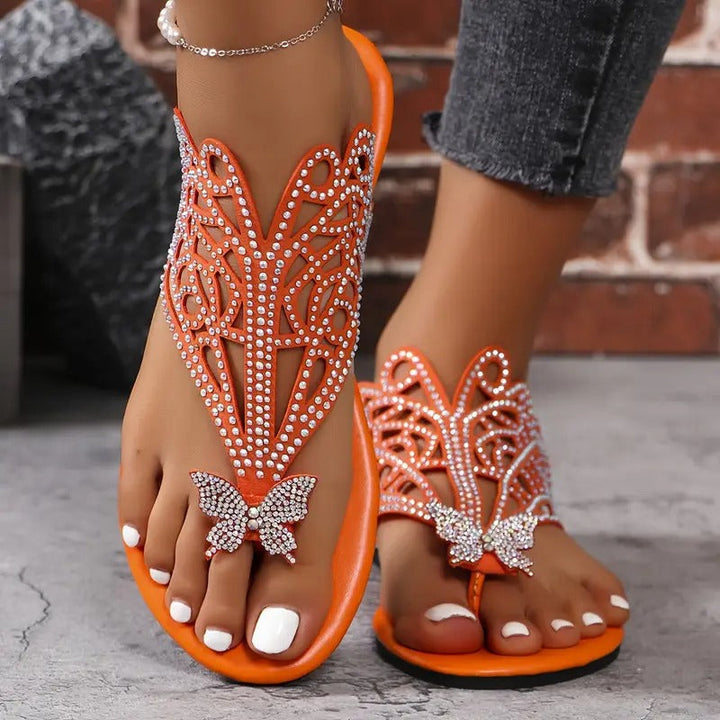 Rosalia - Stylish Leather Sandal With Butterfly Cover