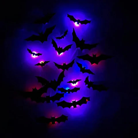 GlowWing - Glowing 3D Bats Halloween Wall Decoration Stickers