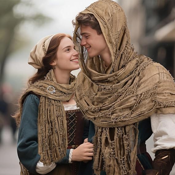 RuneWrap - Medieval Hooded Shawl Scarf Cowl