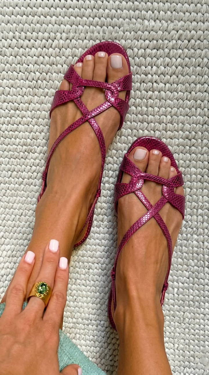 Sylvira - Cross Strap Flat Sandal