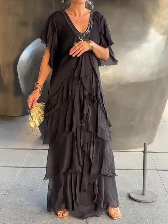 Carlijn - Elegant V-Neck Maxi Dress