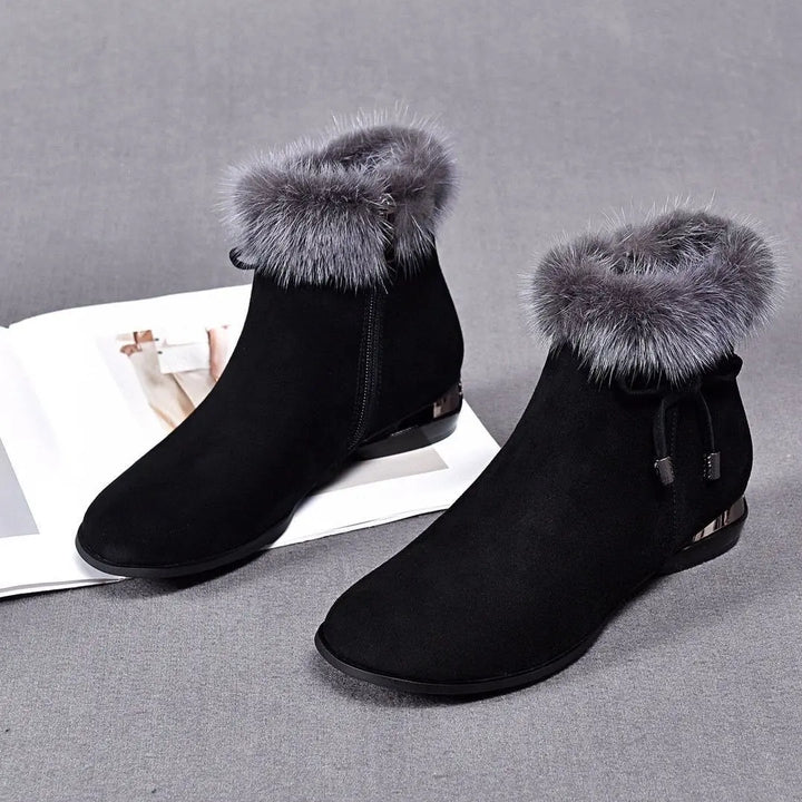 Cassily - Fur Trim Ankle Boots