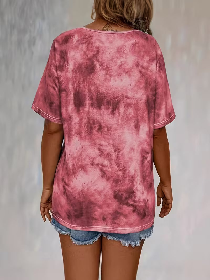 Beryl - Print Drawstring Short Sleeve T-Shirt