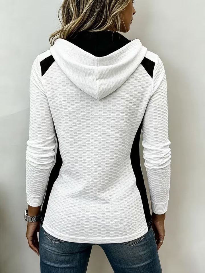 Kalisita - Textured Colorblock Hooded Top