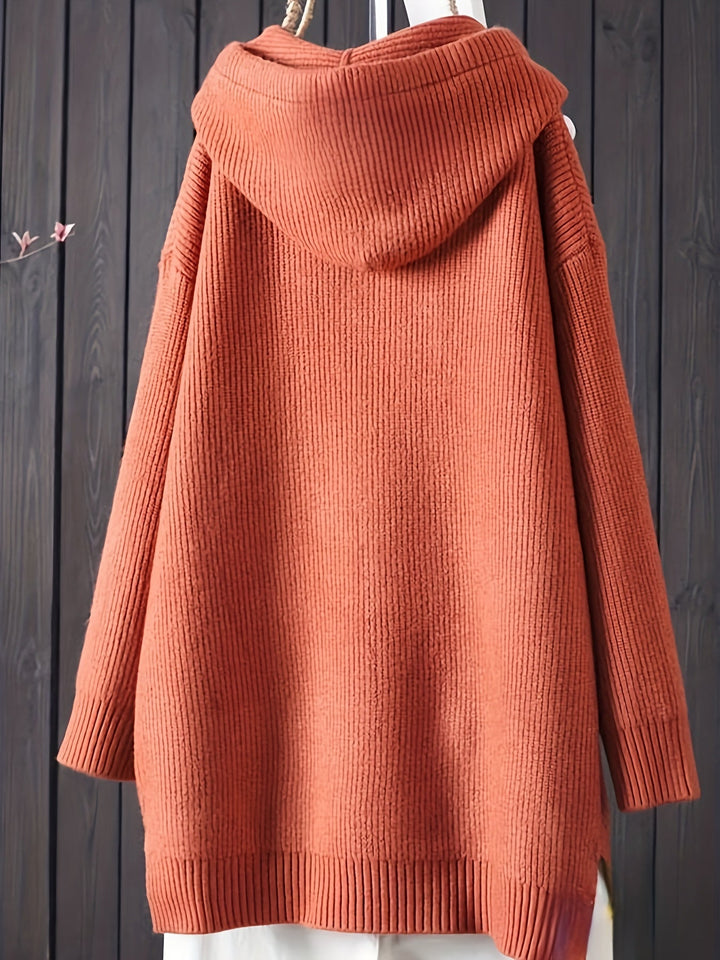 Genivee - Casual Long Sleeve Knitted Hoodie