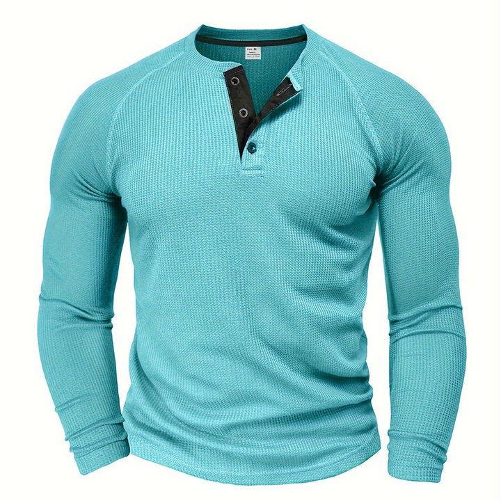 Jarik - Textured Long Sleeve Henley T-Shirt