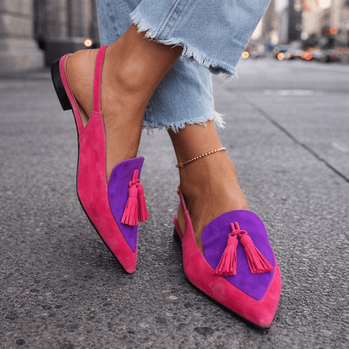 Eveliina - Slingback Tassel Pointed Flats