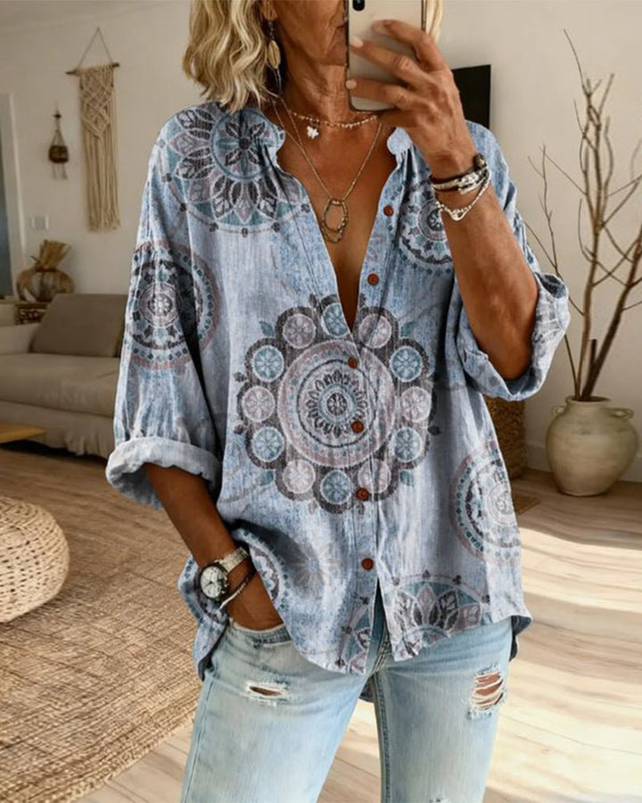 Nirita - Mandala Print Long Sleeve Shirt