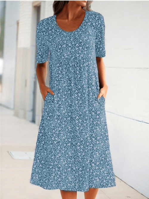 Alisha - Round Neck Floral Dress