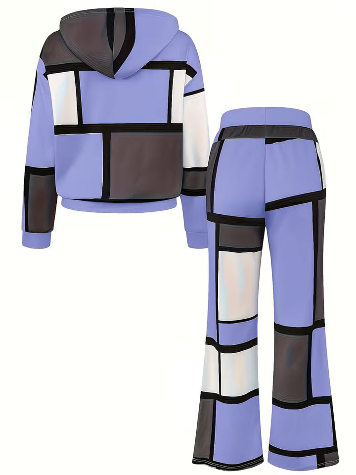 Loana - Casual Color Block Two-Piece Set