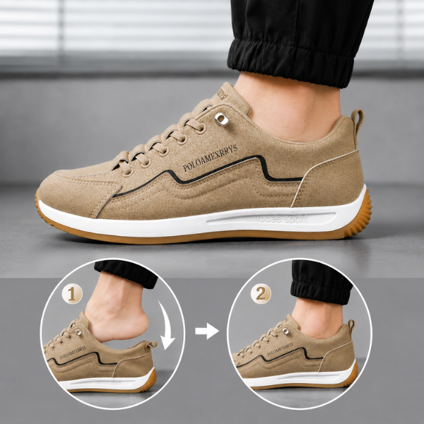 DuraEdge - Casual Sneakers With Contrast Panel Stitching
