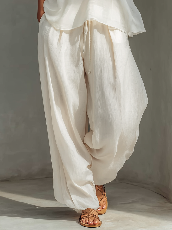 Olivian - Chiffon Sleeveless Top & Wide-Leg Pants Set