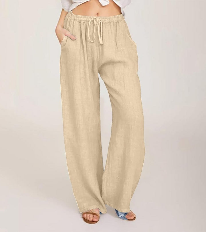 Maialen - Linen Wide Leg Trousers For Summer