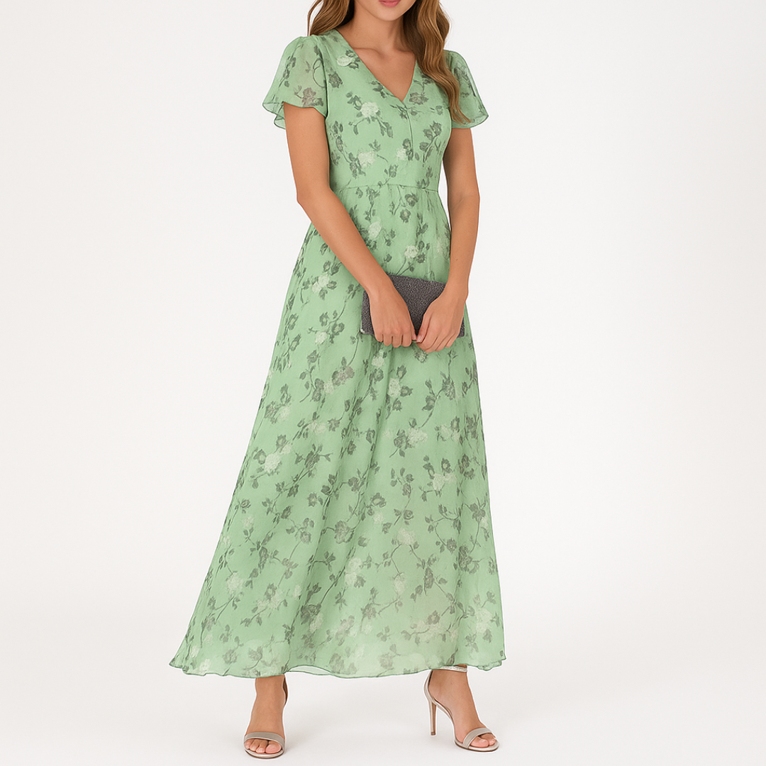 Danielle - Elegant Belly Covering V-Neck Dress