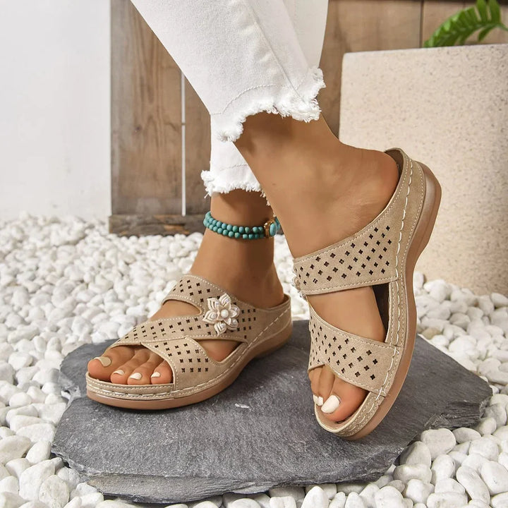 Kristine - Orthopedic Flower Casual Wedge Heel Sandals