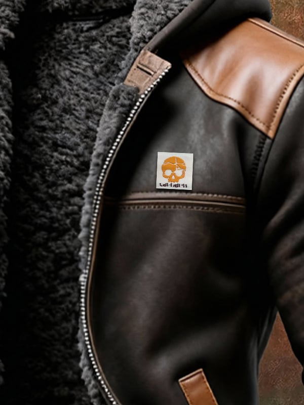 Pessina - Elegant Leather Hoodie Jacket With Long Sleeve