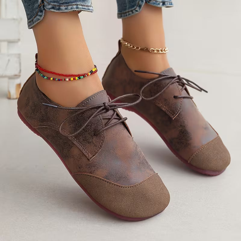 Brigiluxa - Lace-Up Low Wedge Comfort Shoes