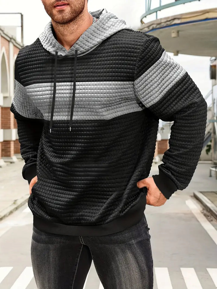 Arvid - Color Block Textured Hoodie