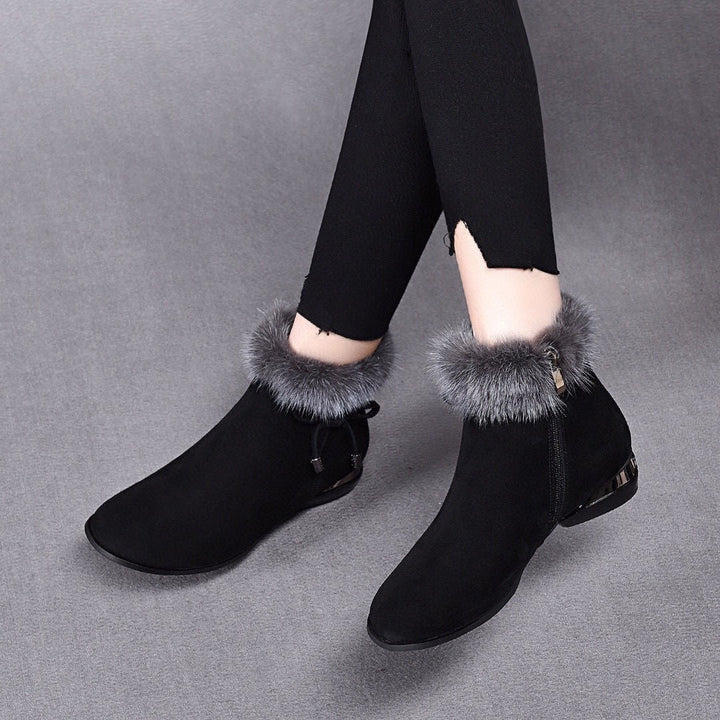 Cassily - Fur Trim Ankle Boots
