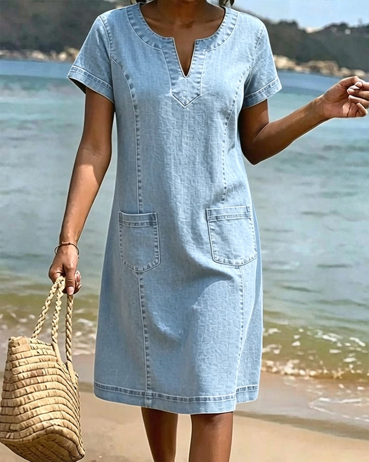 Kailee - Short Sleeve Dress With Pockets