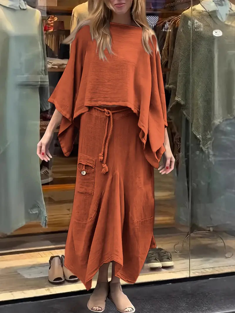 Phonsen - Premium Top And Skirt Set