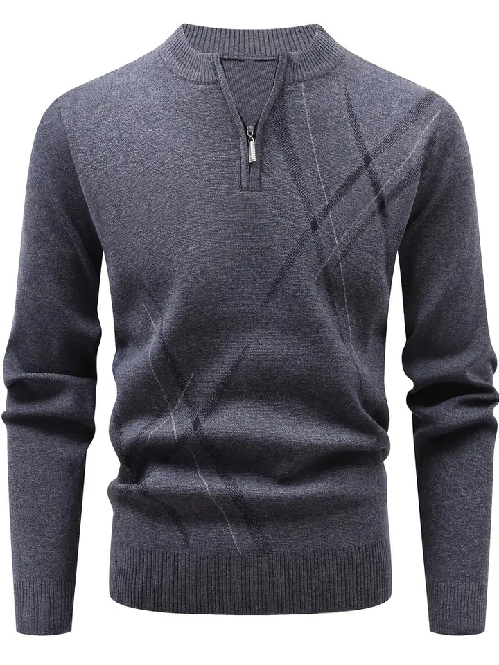 Yoann - Quarter-Zip Knitted Sweater