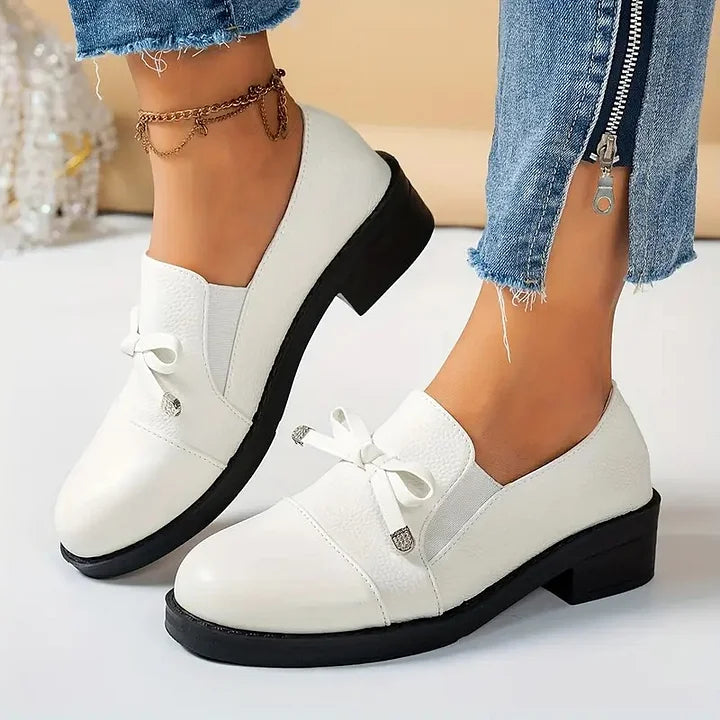 Marvina - Elegant Bow Accent Round Toe Loafer