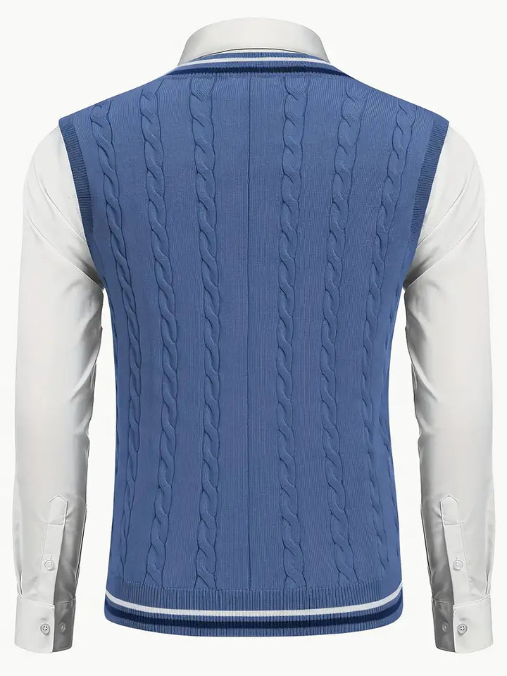 Duane - Sleeveless V Neck Knitted Sweater