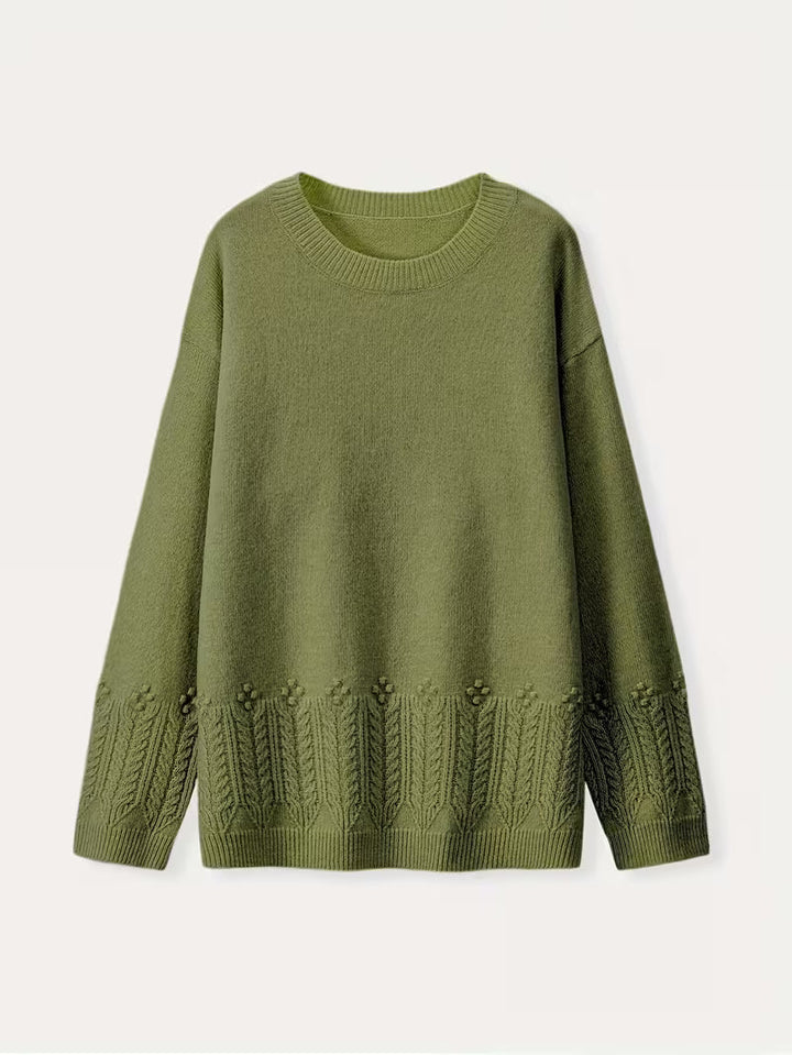 Calavicia - Floral Knit Crewneck Sweater