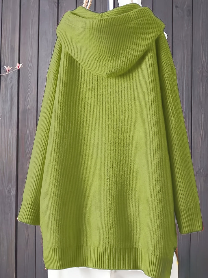 Genivee - Casual Long Sleeve Knitted Hoodie