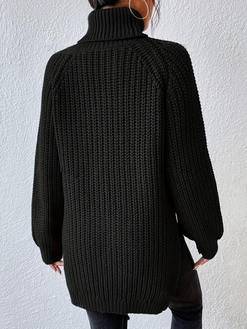 Yvaiinura - Knit Turtleneck Long Sleeve Sweater