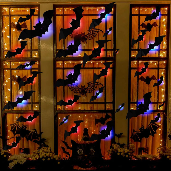 GlowWing - Glowing 3D Bats Halloween Wall Decoration Stickers