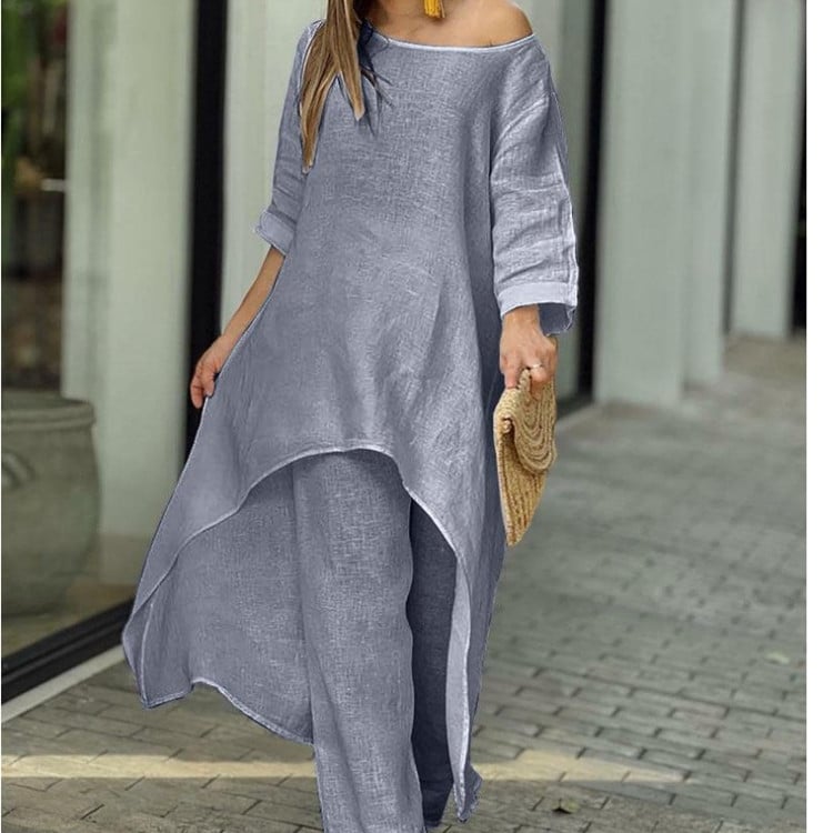 Liselotte - Fashionable Linen Casual Dress