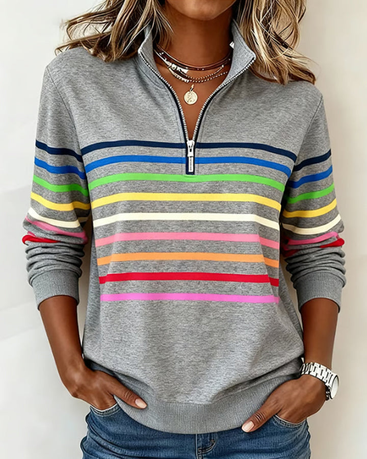 Vivioriana - Striped Quarter-Zip Sweatshirt
