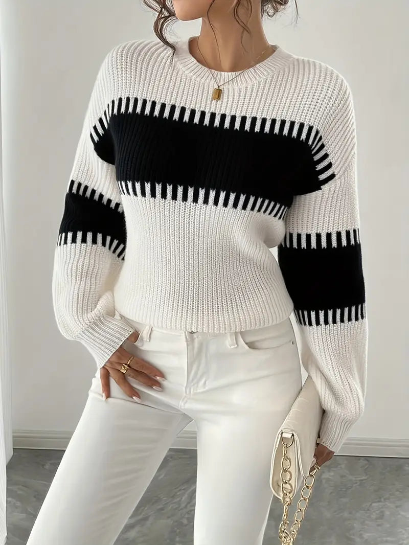 Gyneth - Long Sleeve Sweater With Round Neck