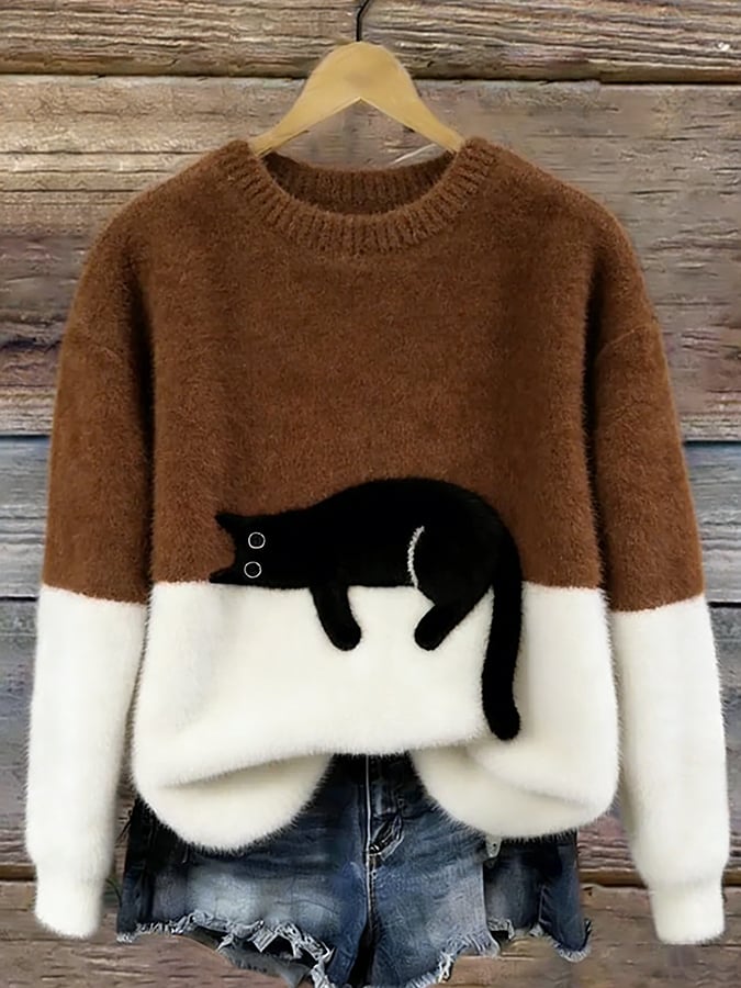 Kalisine - Casual Cat Graphic Sweater