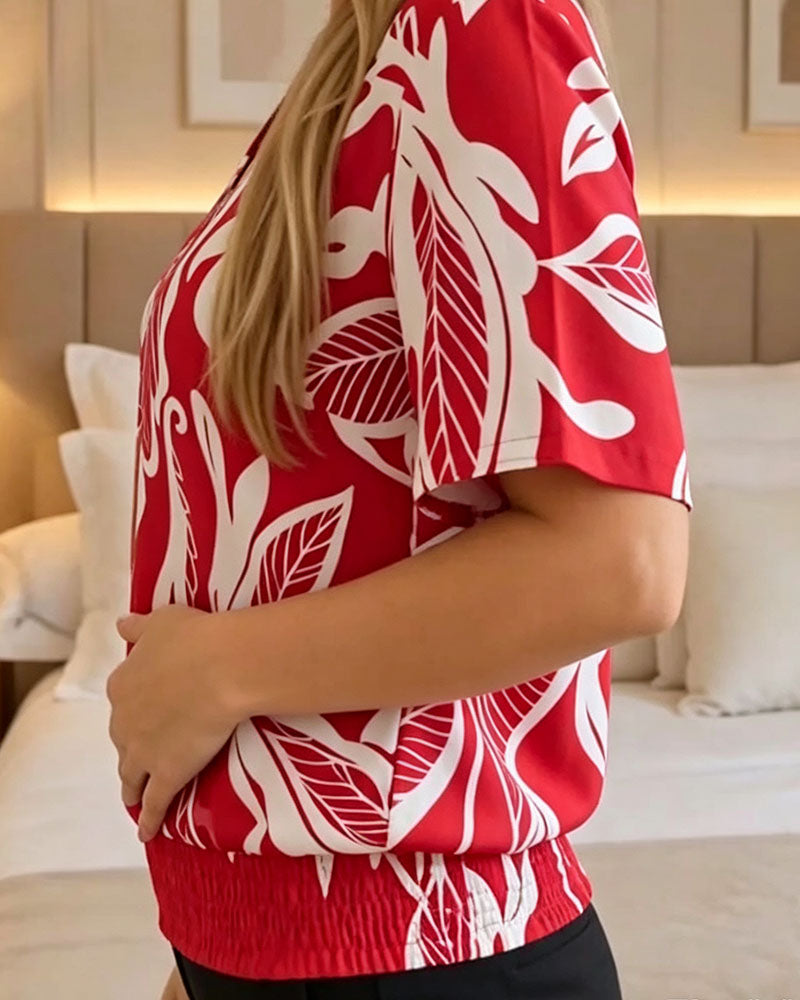 Isheba - Elegant Short Sleeve Blouse
