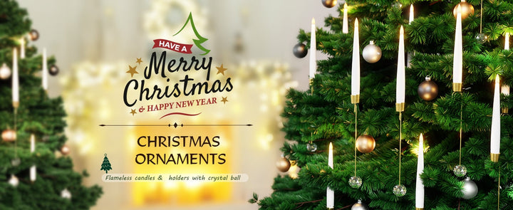 TreeLume - Christmas Tree Led Candles With Crystal Ball Hook