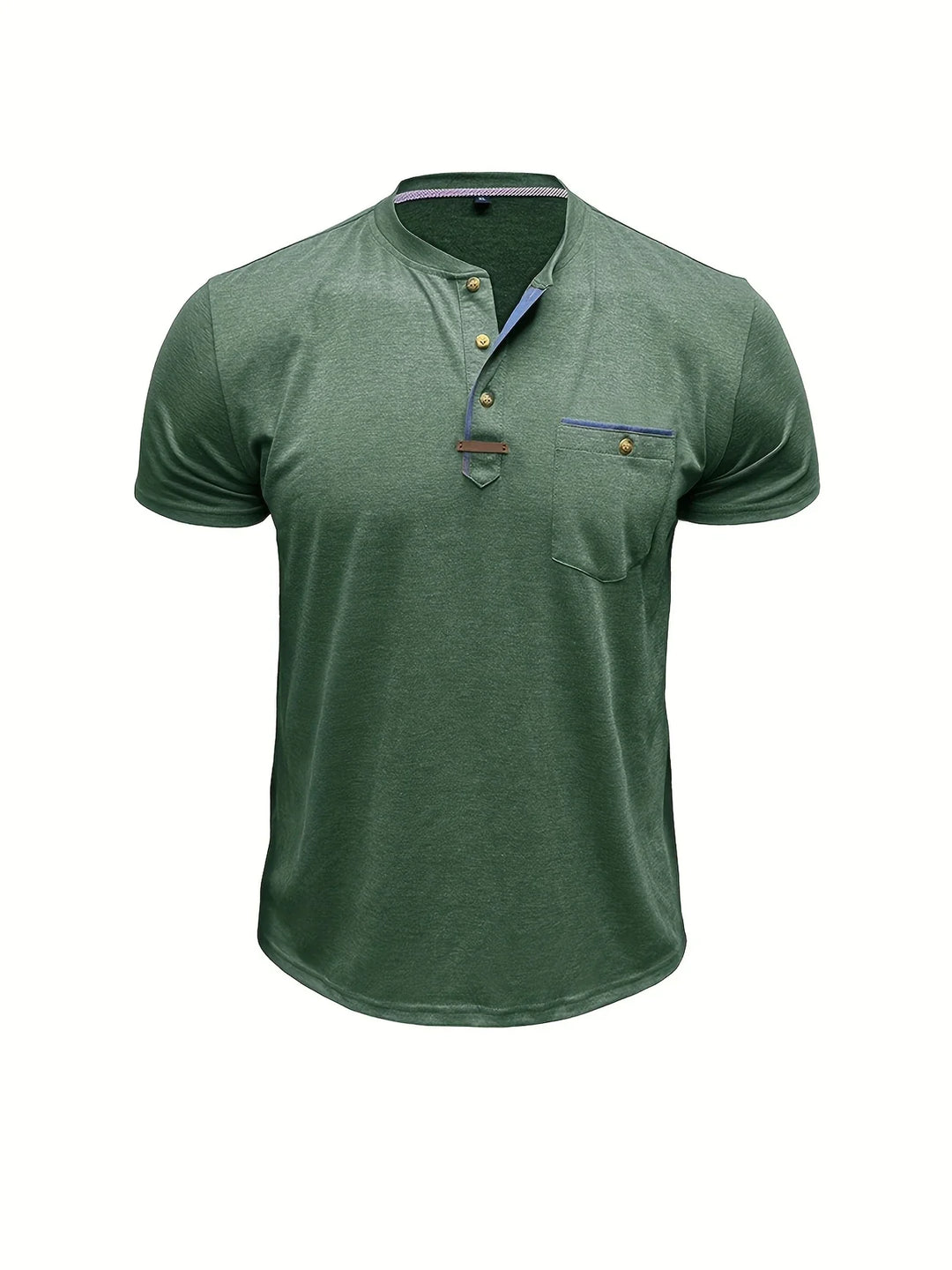 Saxon - Elegant Round Neck T Shirt With Pocket