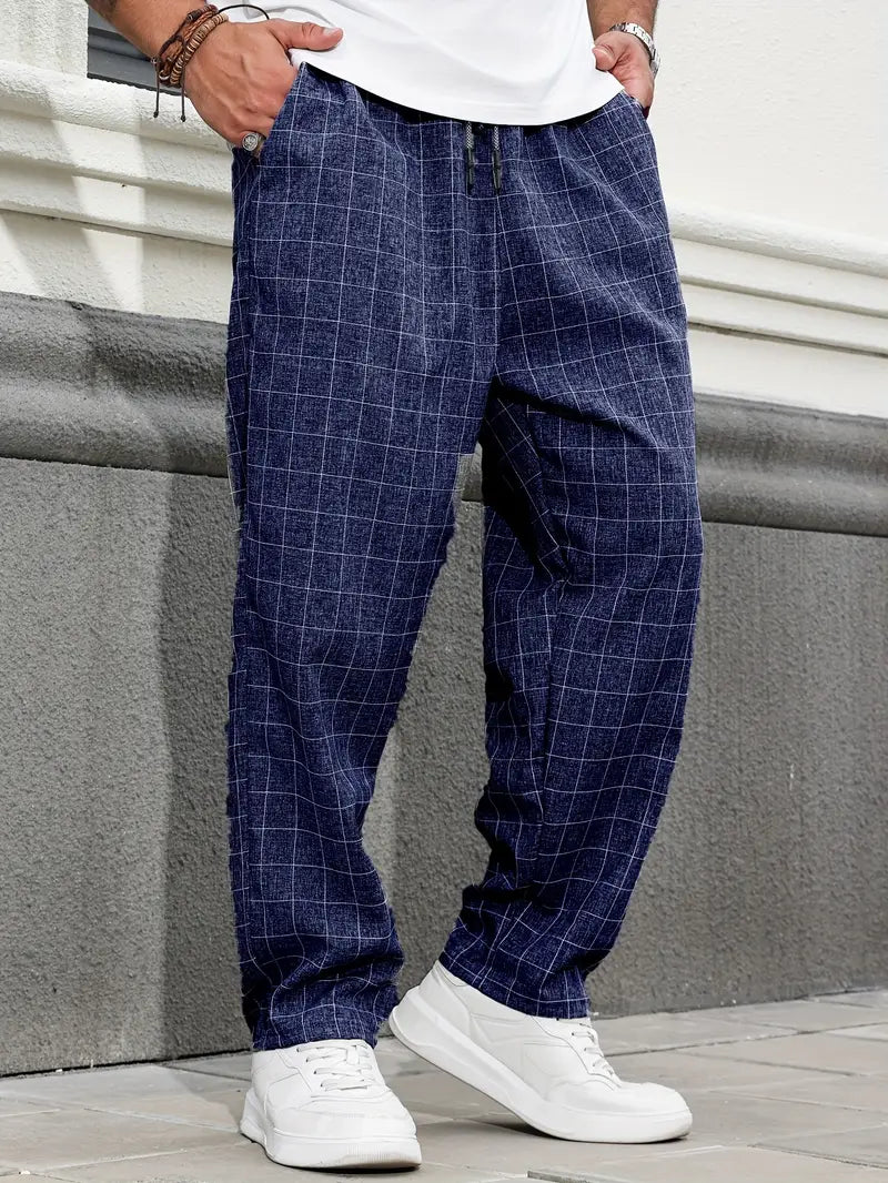 Rodolfo - Breathable Plaid Print Pant