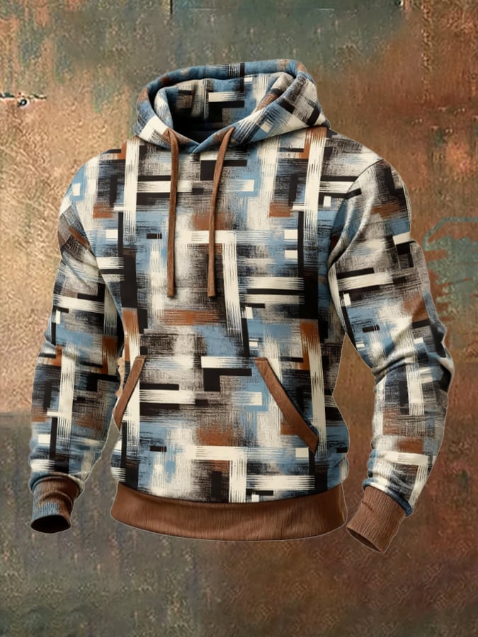 Sodhi - Retro Style Sweatshirt With Color Block Print