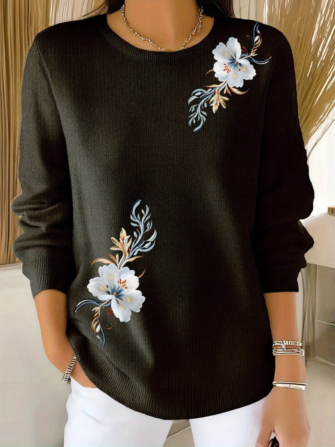 Adelurella - Elegant Long Sleeve Sweater