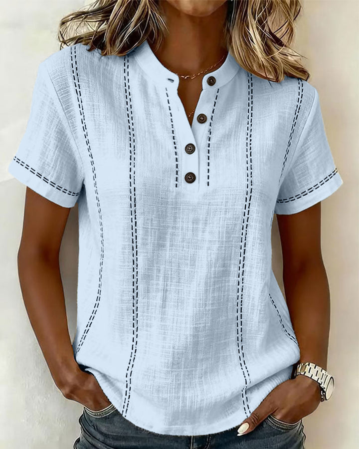 Vanessia - Short Sleeve T- Shirt With V Neck