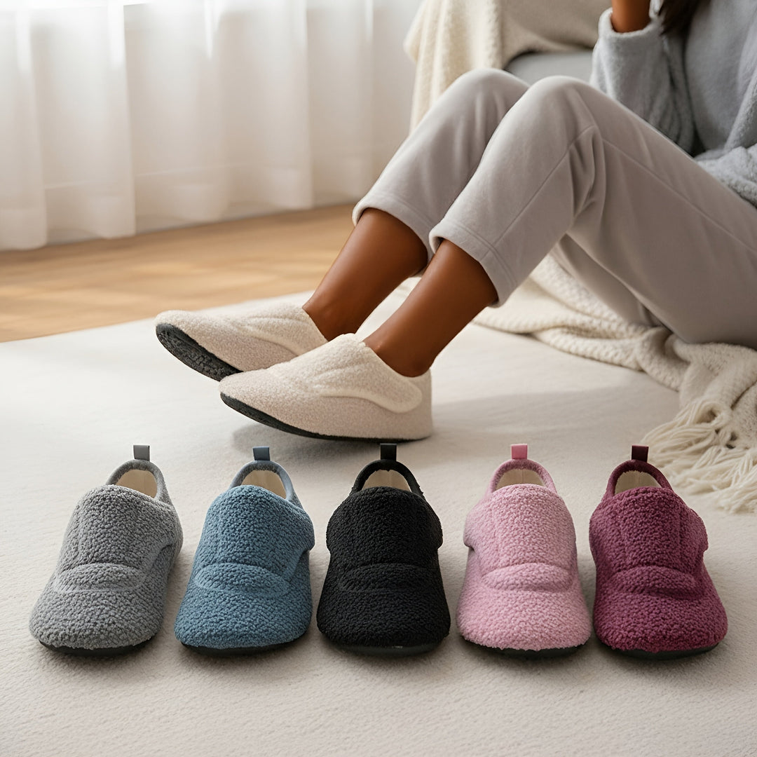 Renaana - Lightweight Wide Slipper With Rubber Sole