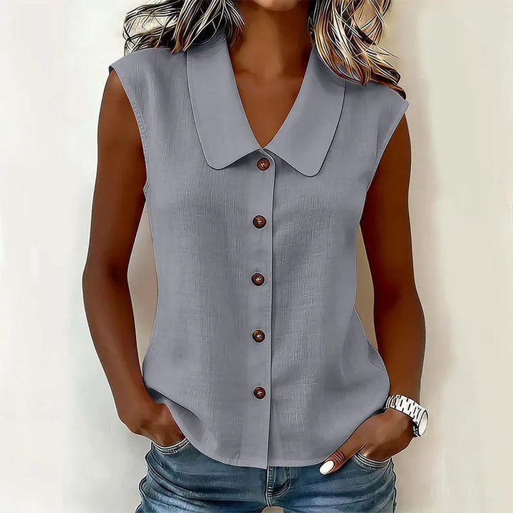 Chisato - V-neck Button Down Shirt