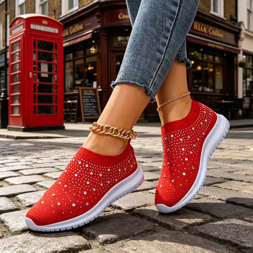 Noveuuya - Comfortable Sneaker With Rhinestone